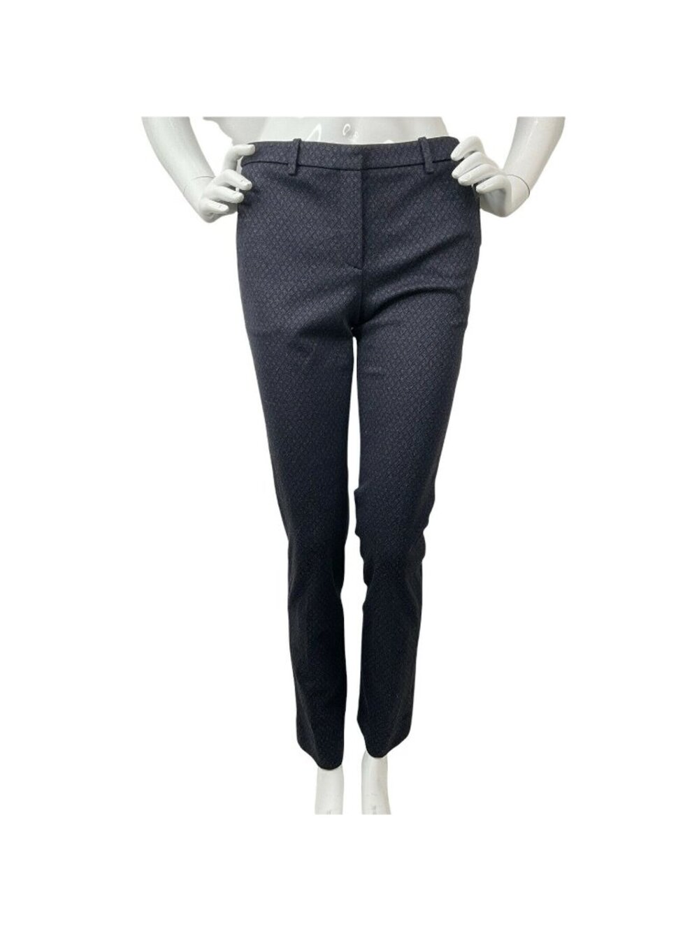 Theory Pant Womens Size 2 Tailored Trouser Charcoal Multi Trellis Knit Nwt $355